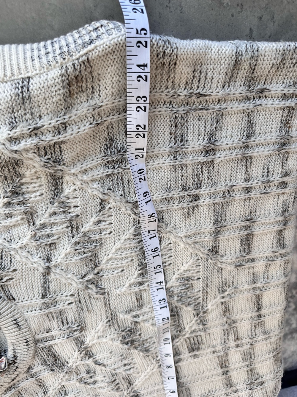 Vintage Cable-Knit Short Sleeve Sweater Vest - Cream/Gray M-XL - Picture 9 of 9